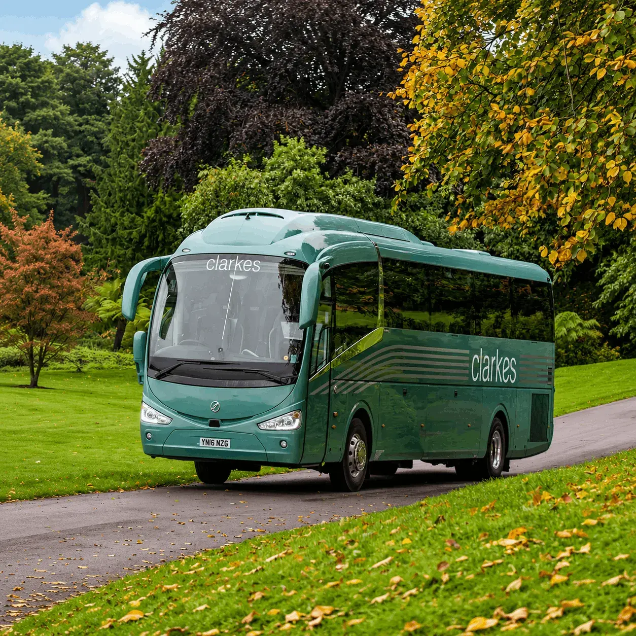 Clarkes of London luxury coach in the countryside